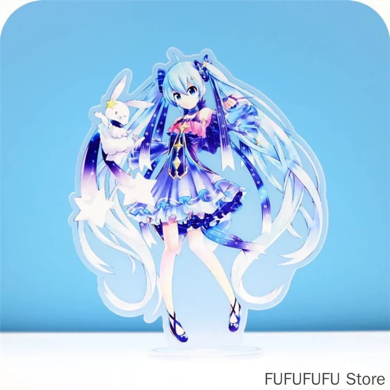 15CM New Anime Hatsune Miku Cute Kawaii Manga figure Acrylic Action Figure Standing Plates Collectible Model Toys ornament gifts