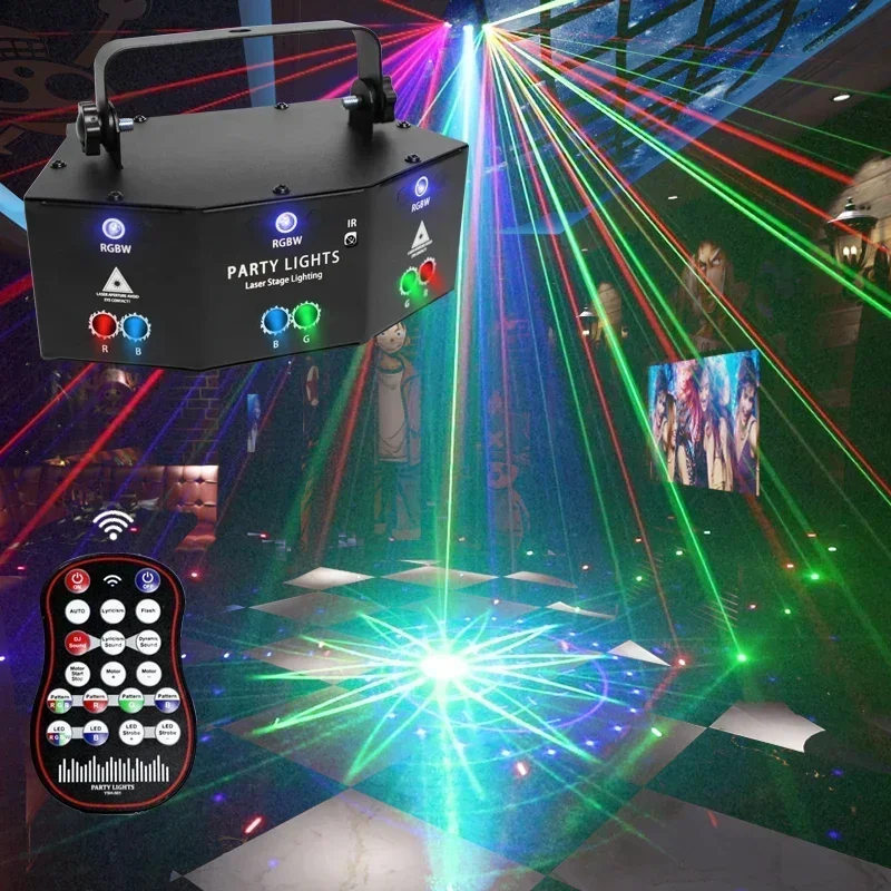 2024 9 Eyes Stage Lights Strobe RGB Light with DMX controller Party Lighting Projector for Bar Club DJ Disco Xmas luces