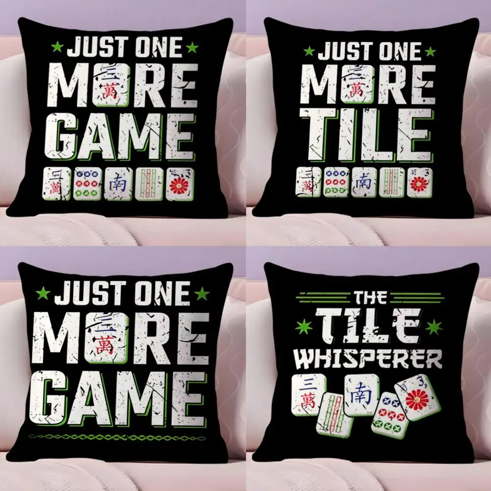 Funny just one more game Cushion Cover Natural Linen Organic Fabric Double-Sided Printing Sofa Home Decor Gift Pillow Cover