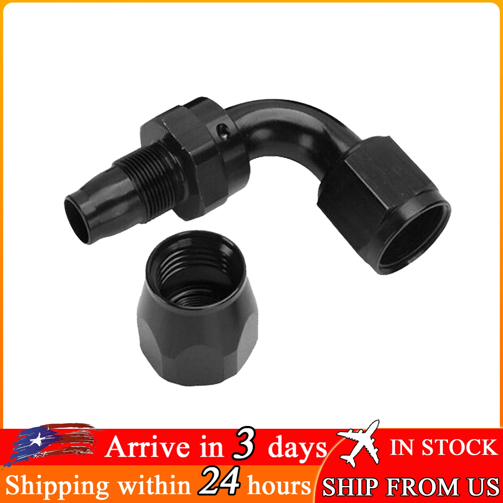 AN12 90 Degree Swivel Hose End T-6061 Aluminum Anodized Car Hose End Fitting Reusable Replacement Hose Adapter Fuel Hose