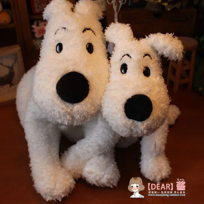 Recién llegado, grandes las aventuras de Tintin, perro nevado, lindo perro blanco relleno suave, muñeco de peluche, regalo de cumpleaños para niños
