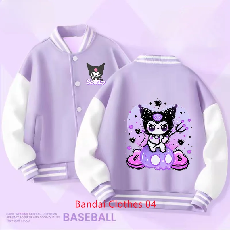 

Sanlio Kulomi Jackets for Girls Spring Autumn Teen Kids Cartoon Princess Hoodies Children's Baseball Uniform Sports Tops