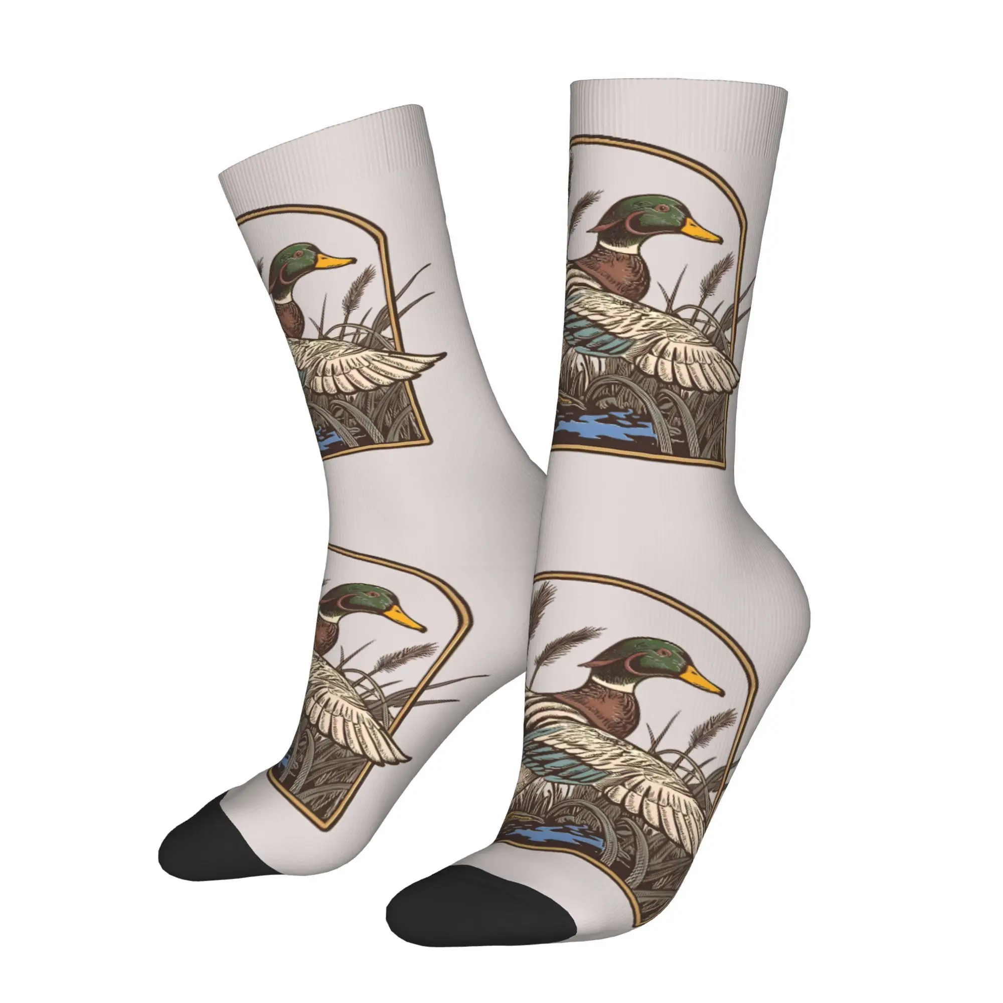 

Flying Mallard Duck Reeds Sock Printed Man Polyester Fashion