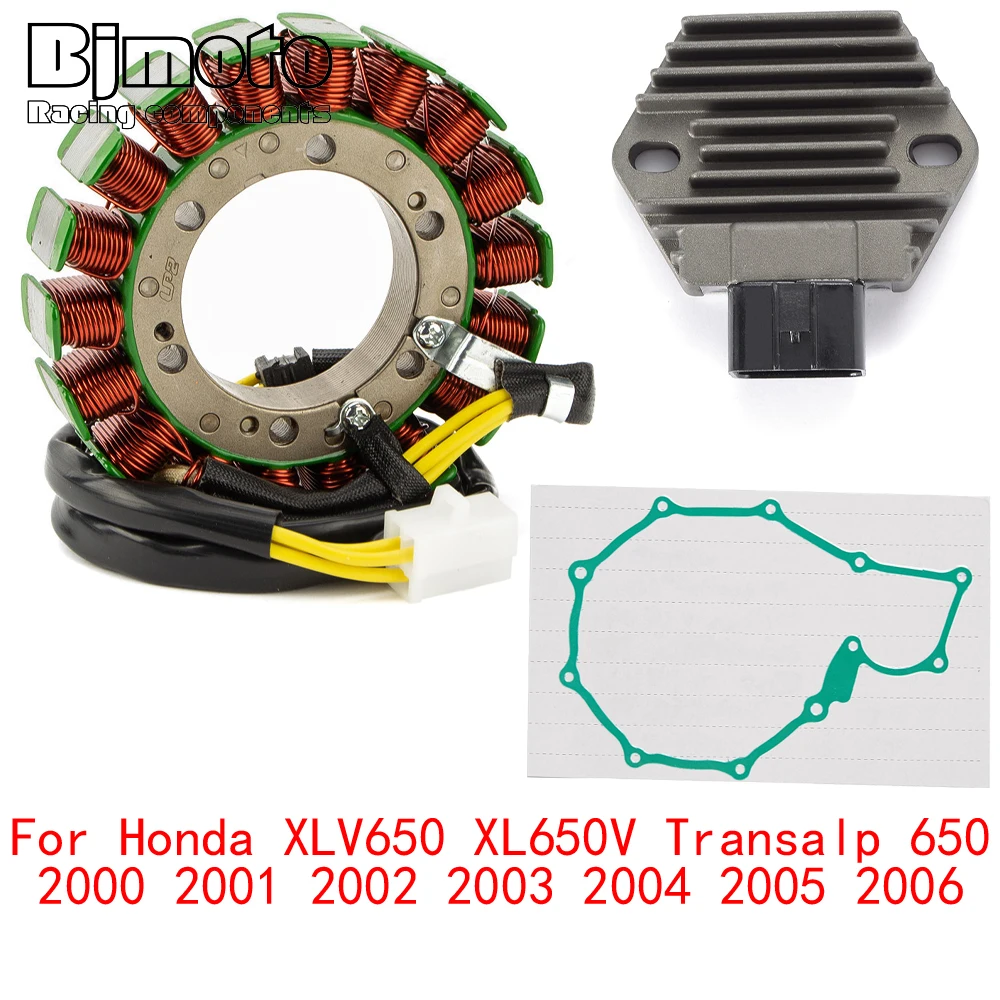 XLV 650 XLV650 2006 Engine Stator Coil+Voltage Regulator rectifier For Honda XLV650 XL650V Transalp 650 2000-2005 With Gasket