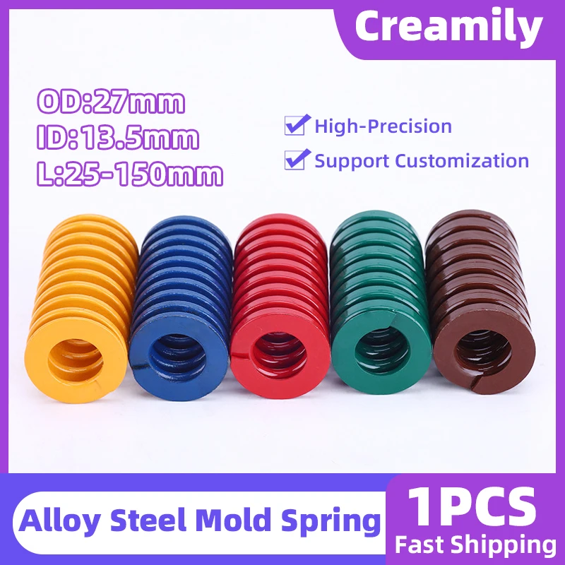 

Creamily 1PCS Die Springs Load Spiral Stamping Compression Rectangle Alloy Steel Mould Springs OD=27mm ID=13.5mm L=25mm-150mm