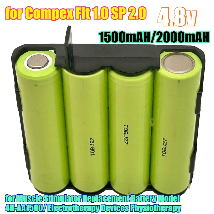 2000mAh Rechargeable Battery for Muscle Stimulator Replacement Battery Model 4H-AA1500 for Electrotherapy Devices Physiotherapy