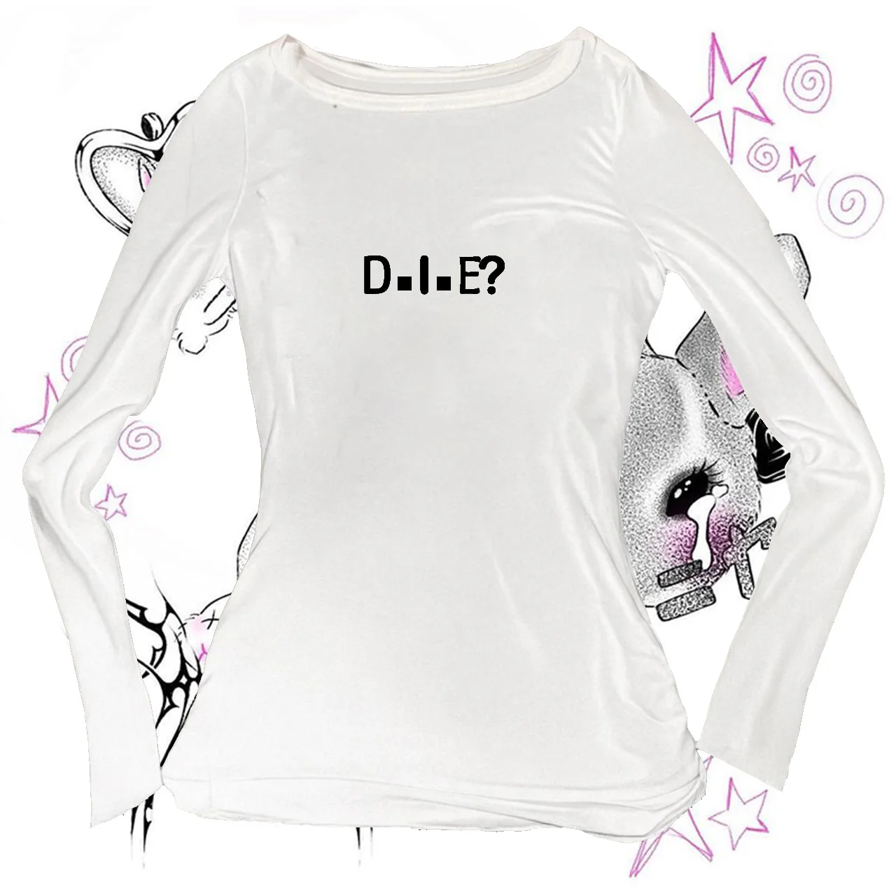 Y2K Crew Neck Long Sleeve Women's T-Shirt Casual Gothic Streetwear English Style Cute Emotional Fashion Women's Top