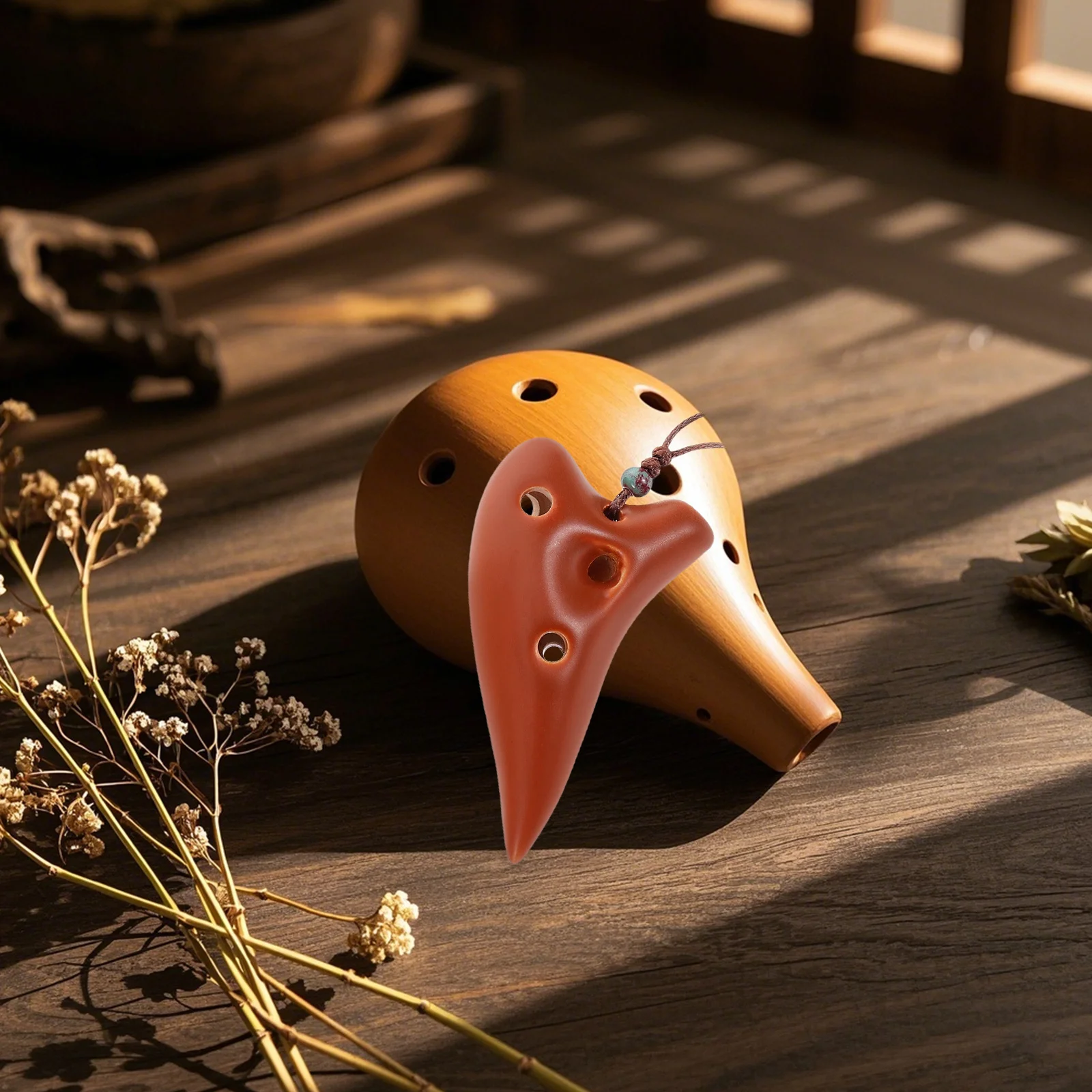 

Mini Ceramic 6 Hole Ocarina Coffee Color Portable Music Instrument High Pitch Tune for Beginners and Music Lovers