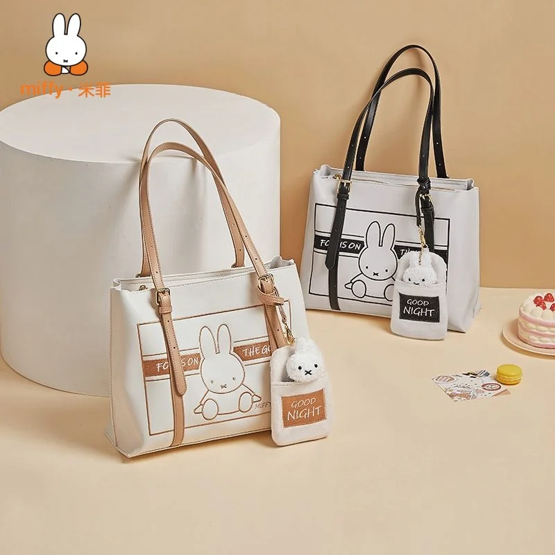 

Miffy Tote Bag Large Capacity Shoulder Handbag Daily Commuting Women's Shoulder Bag Portable Outing Christmas Gift for Girls