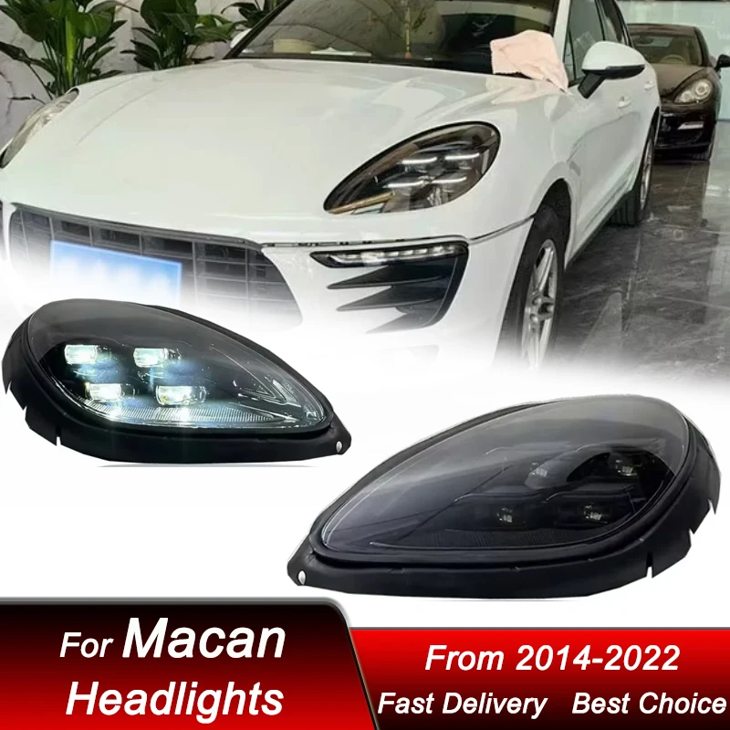 Car style Headlights For Porsche Macan 95B.1 14-22 Upgrade 2025 style LED Auto Headlamp Assembly Projector Lens Accessories Kit