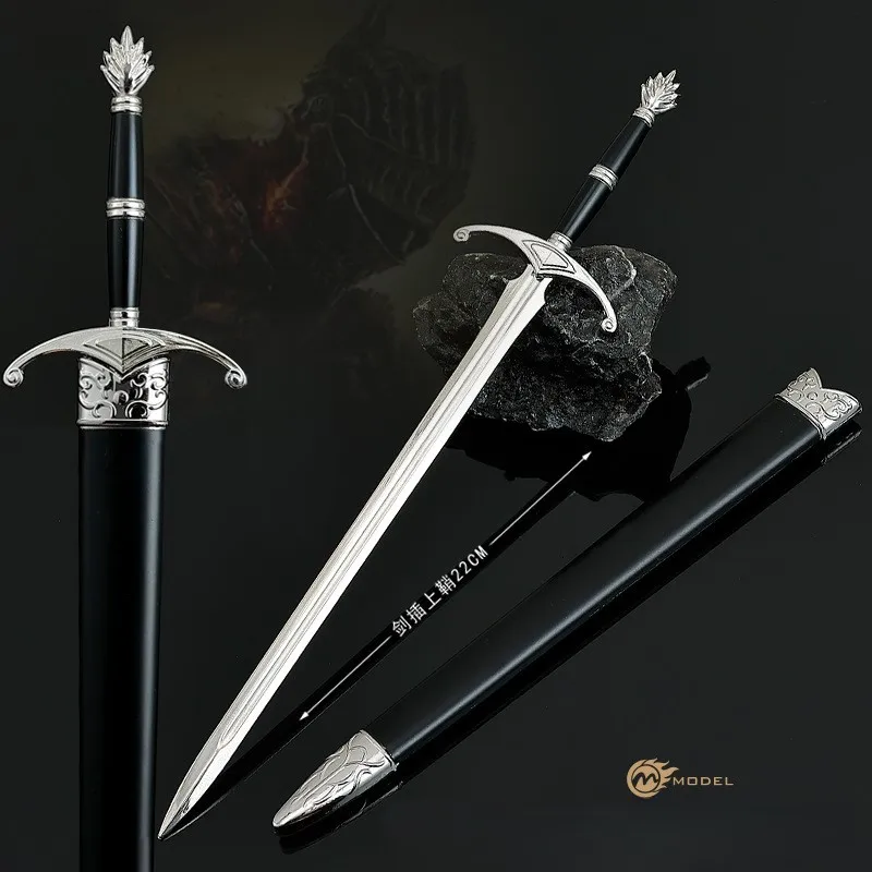 22cm Nowy czarny model miecza rycerza Lothric z gry SOULS, metalowy model, dekoracja na biurko, ozdoby, prezent urodzinowy dla chłopców, zabawka