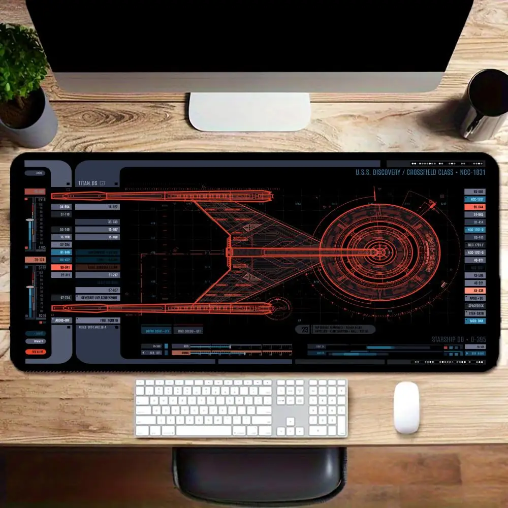 المركبة الفضائية مخطط الوسادة وسادة مكتب كبيرة ماوس الوسادة ألعاب الكمبيوتر خزانة ستار تريك لعبة مكتب الملحقات لوحة المفاتيح أنيمي الموسعة
