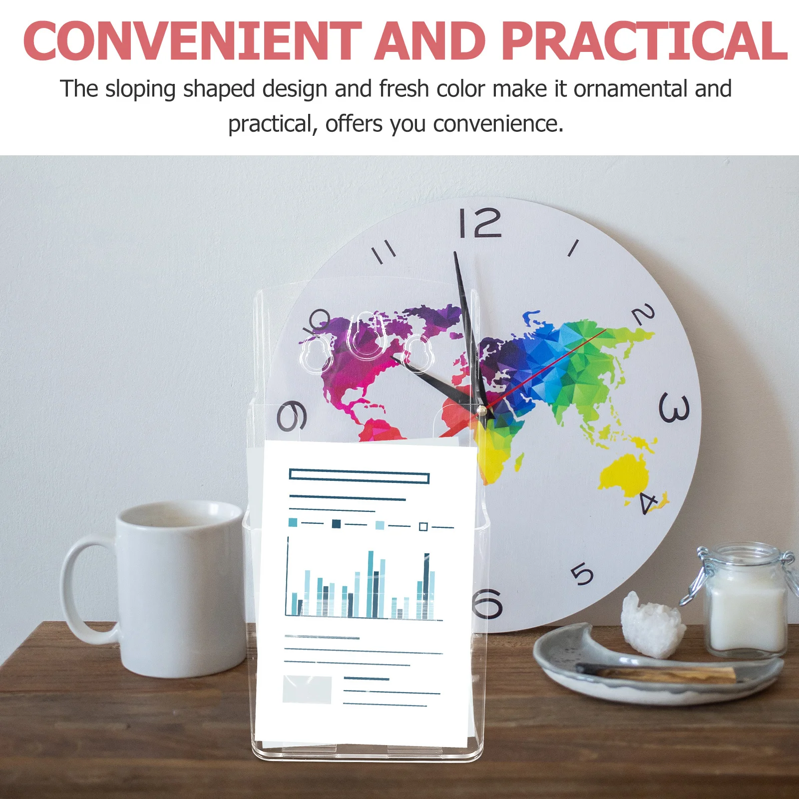 

Transparent Desk File Holder Multi-Layer Pamphlet Stand for Documents Notepads and Files Dorm Office Organization Rack