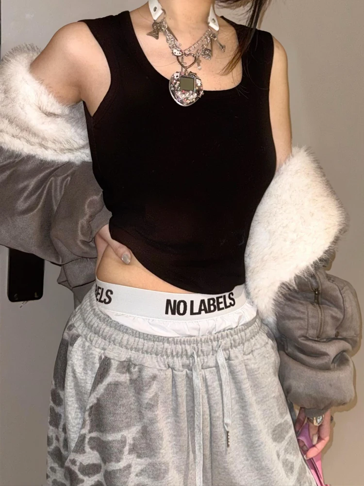 Sweet Cool Leopard Print Gradient Wide Leg Pants Women's Design Loose Slimming Casual Trousers American Style High Waist Elastic
