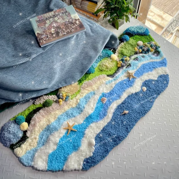DIY Creative Hand-Woven Carpet Kit Home Decoration, This is a Material Kit, Carpet Accessories Need to Be Assembled by Yourself