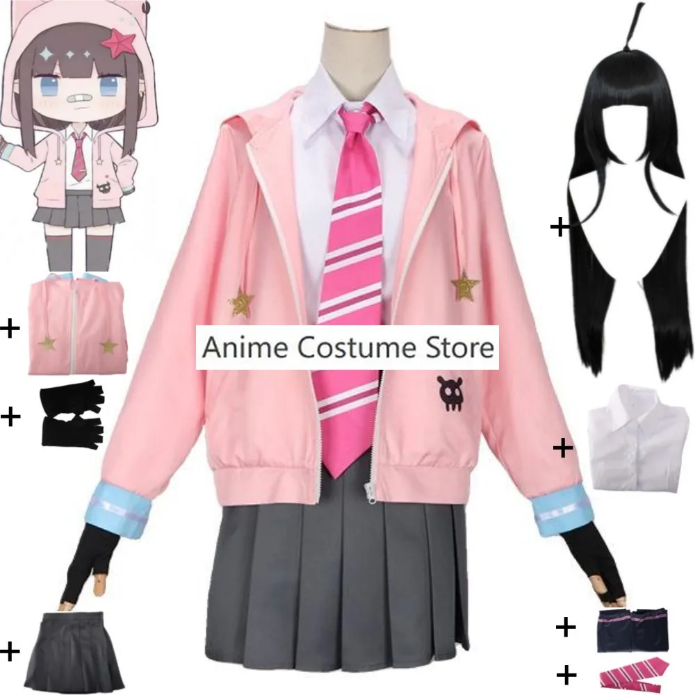 Anime AOTU World KALIE Cosplay Costume Wig Problem Children Pink School JK Uniform Adult Outfit Halloween Role Play Suit