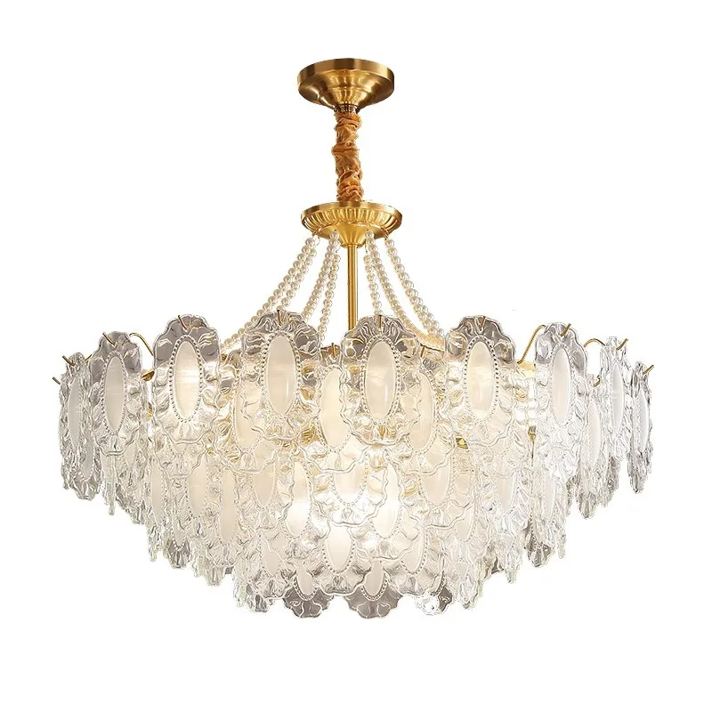 

Living room chandelier high-end atmosphere luxury decoration all-copper pearl dining room chandelier light luxury high-end