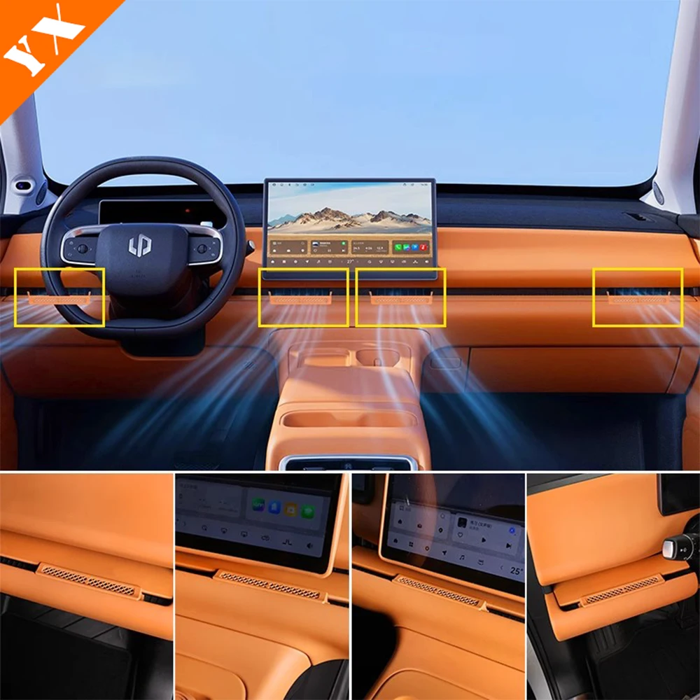 2024-2026 For Leapmotor C10 Accessories Primary Color Car Instrument Panel Air Outlet Decorative Strip,Car Rear Air Outlet Cover