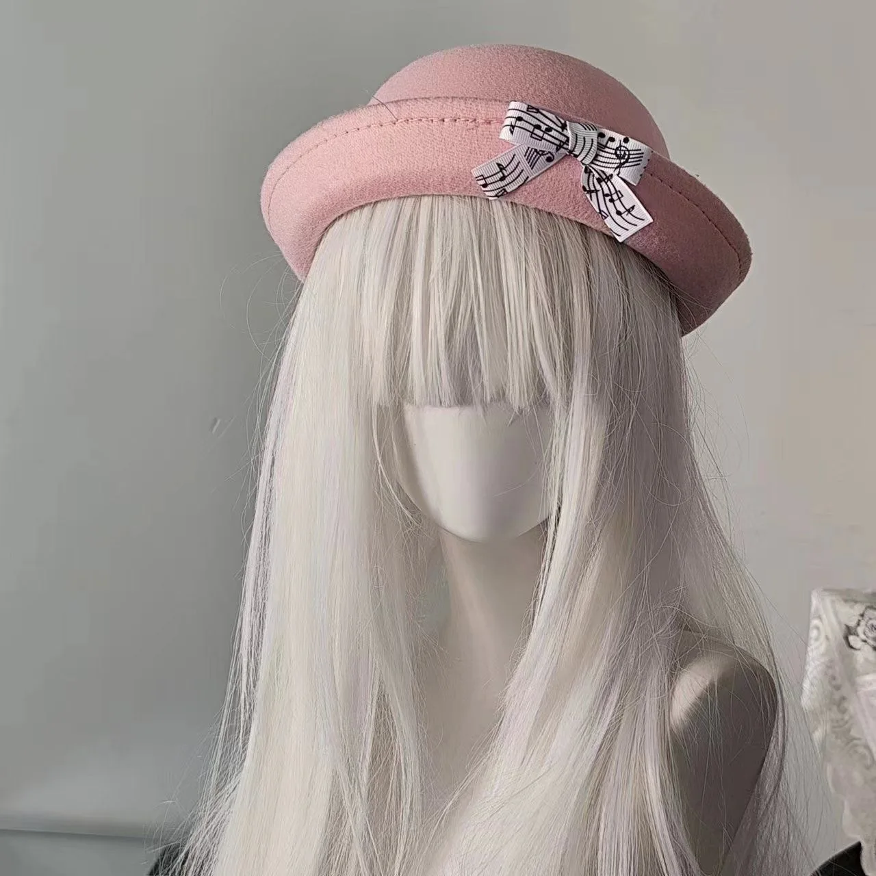 Retro Original subcultura japonesa personal de cinco líneas nota musical arco sombrero de copa dulce lindo cúpula gorra volteada