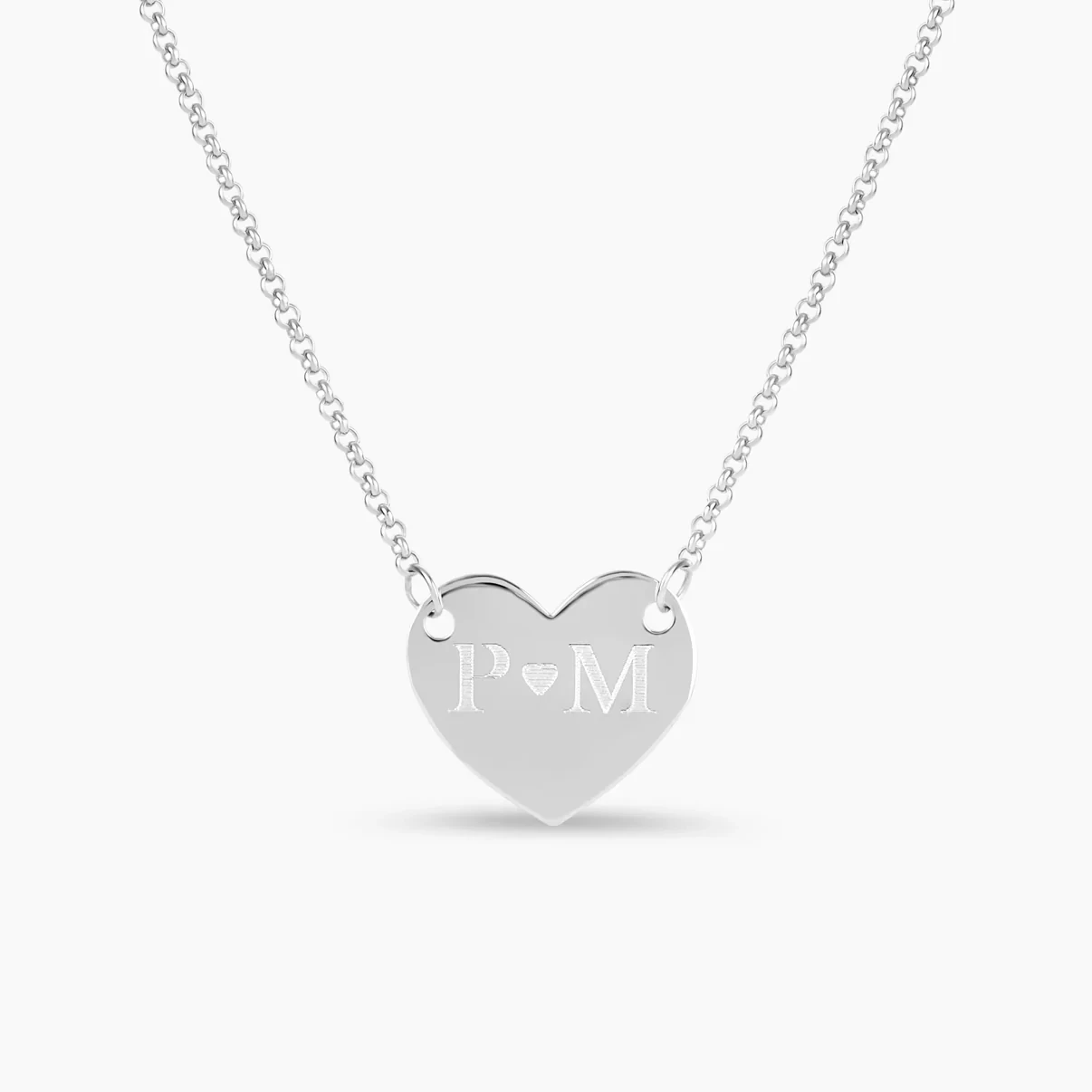 Stainless Steel Custom Engraved Heart Pendant Necklace Personalized Block letter Charm Fashion Jewelry Unique Gift for Women