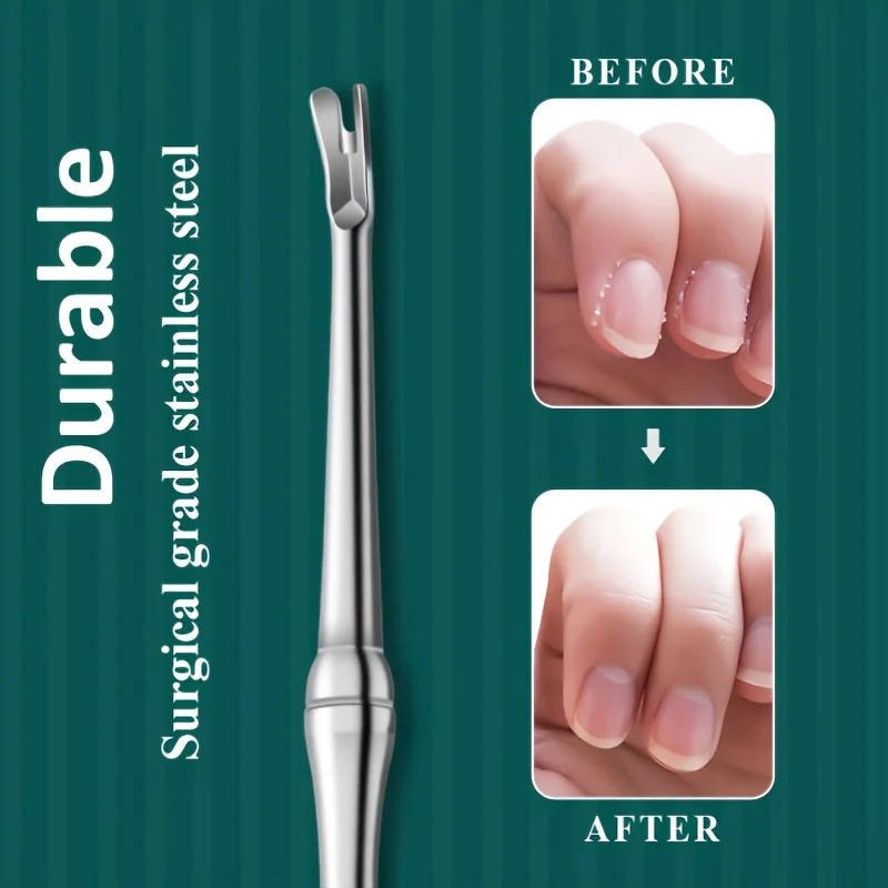 คุณภาพสูง Cuticle Remover Dead Skin Pusher เกรดผ่าตัดสแตนเลสสตีลเล็บเล็บเครื่องมือ Scraper ทําความสะอาดเล็บ Trimmer