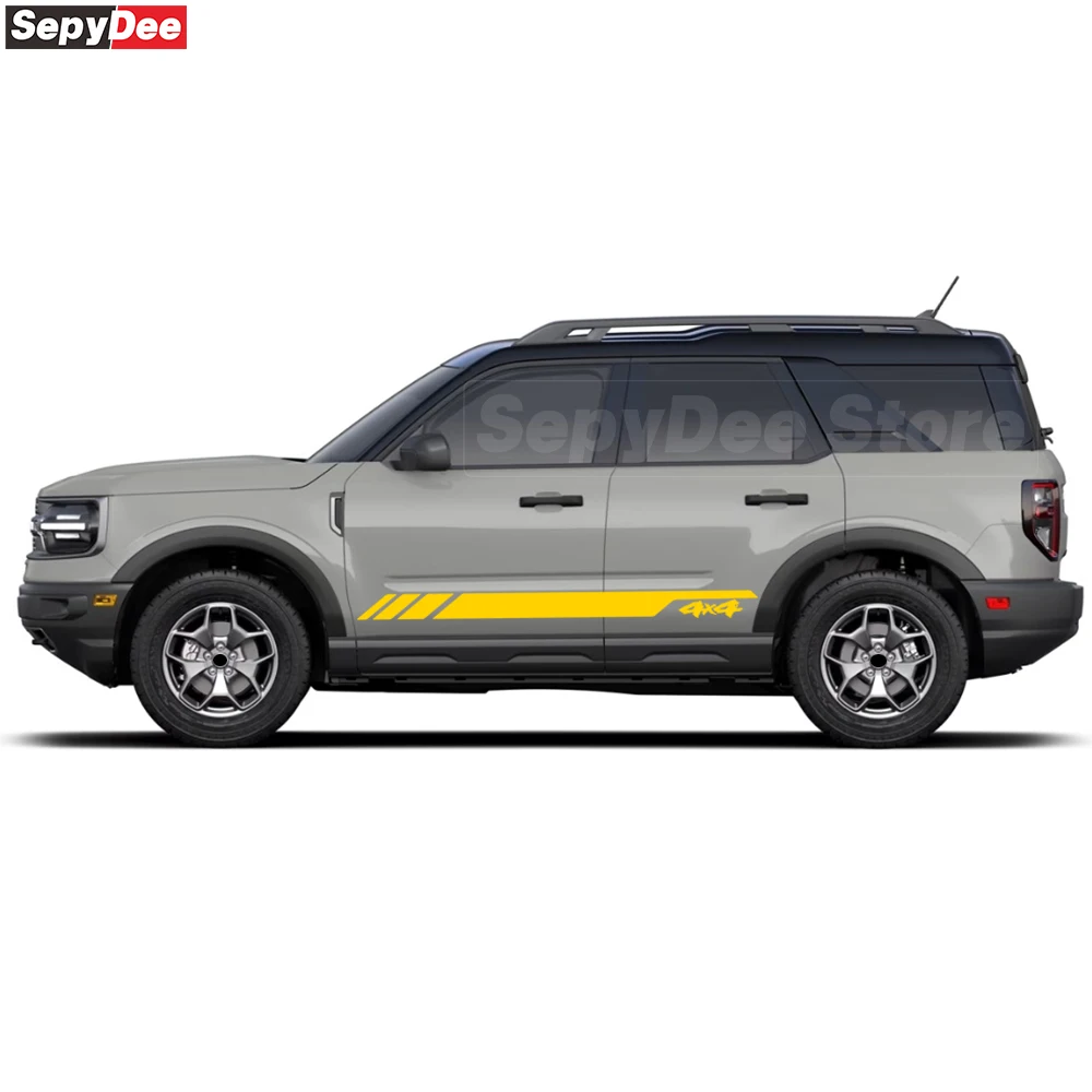 Car Hood Engine Cover Decal 4 X 4 Graphic Body Door Side Stripe Kits Vinyl Stickers for Ford Bronco Sport Car Tuning Accessories