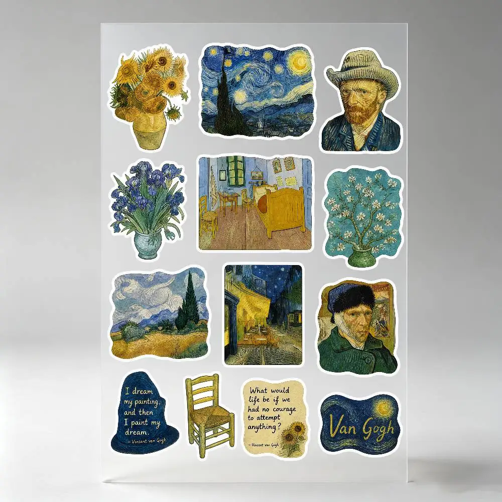 Vincent Van Gogh Paintings Stickers Auto Body Bumper Windows Motorcycle Laptop Walls Vinyl Decal Car Tuning Accessories