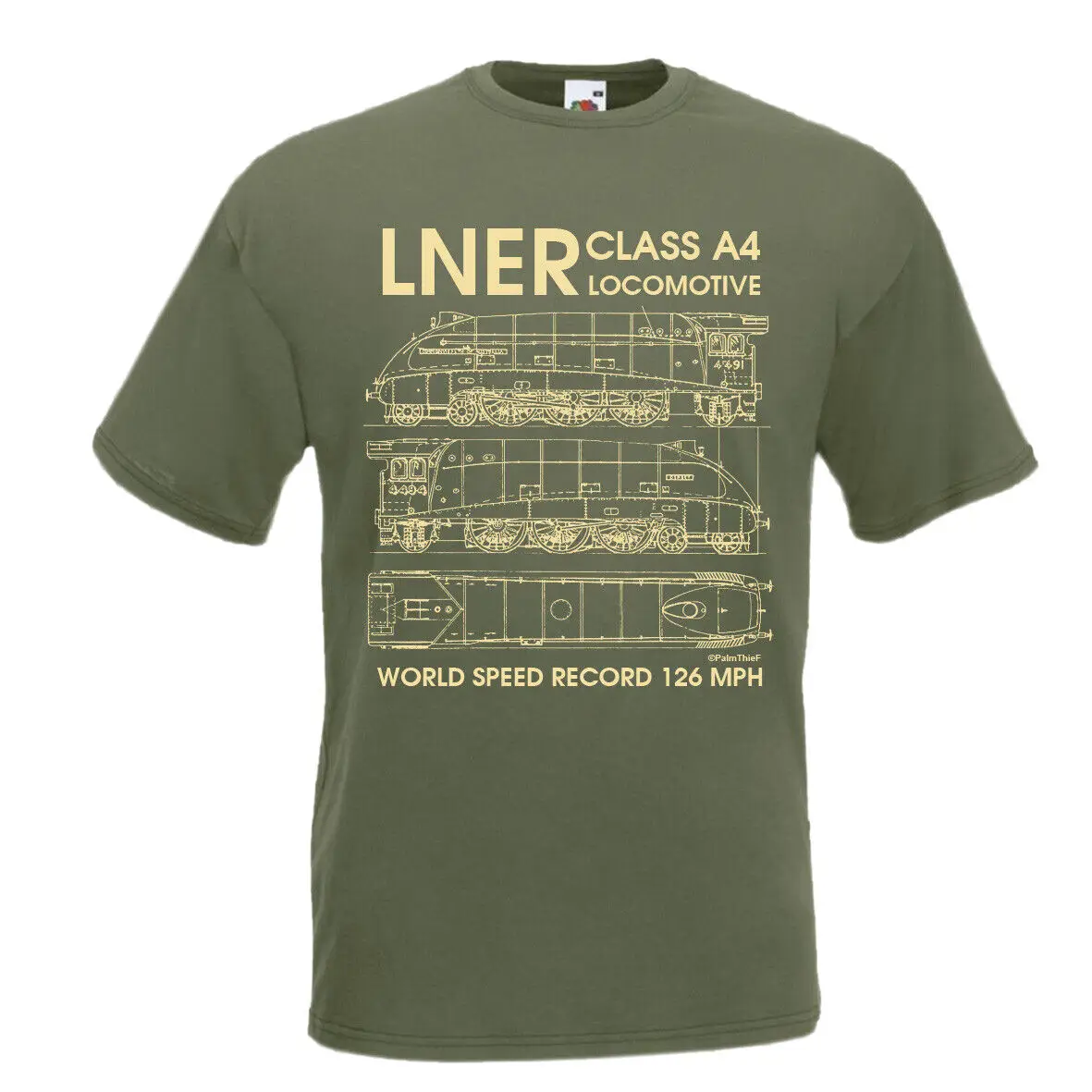 Class A4 Locomotive Train Blueprints T Shirt. New 100% Cotton Short Sleeve O-Neck T-shirt Casual Clothing Mens Top