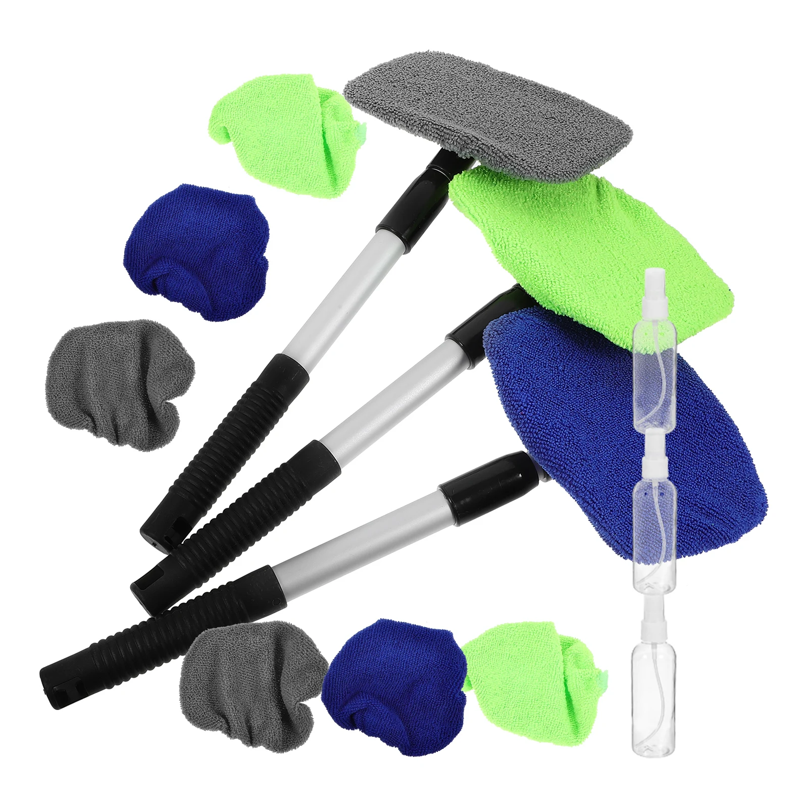 

Cleaning Brush Set Telescopic Pole Car Rearview Mirror Wiper Window Squeegee Windshield Cleaner Tool Replacement Cloth Fiber