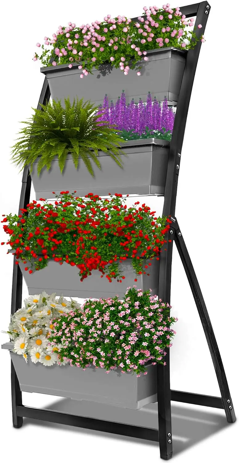 

Outland Living 6-Ft Raised Garden Bed - Vertical Garden Freestanding Elevated Planter with 4 Container Boxes - Good for Patio