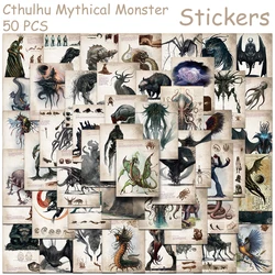 50pcs Horrible Cthulhu Mythical Monster Stickers Decals For Laptop Notebook Luggage Skateboard Guitar DIY Aesthetic Stickers