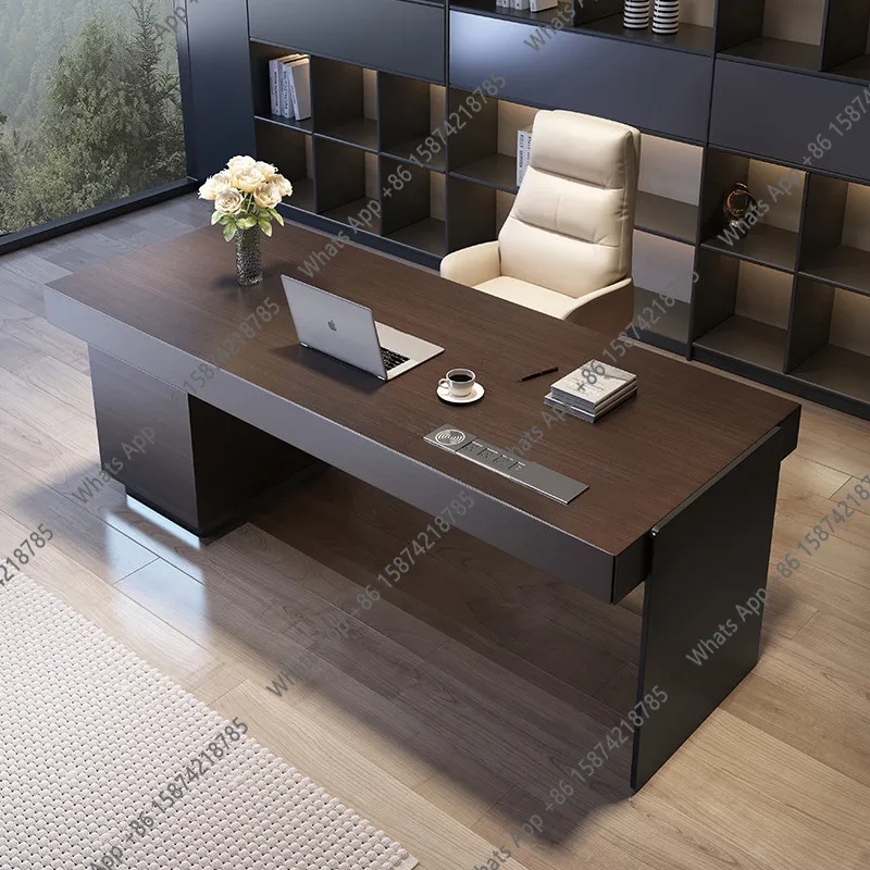 

Italian Minimalist Desk, Modern Light Luxury Designer, Simple Solid Wood Desk, High-end Study, Writing Desk, Computer