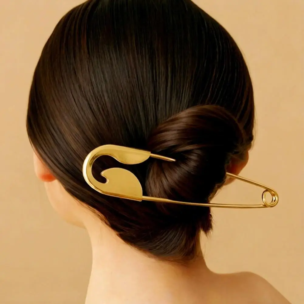 Metall-Haarspange im Sicherheitsnadel-Stil, Legierung Haarklammer für Damen, Gold Silber Rot, Modische Haarklauen, Accessoires, Kopfschmuck, Süße Mädchen Geschenke – Detail 3