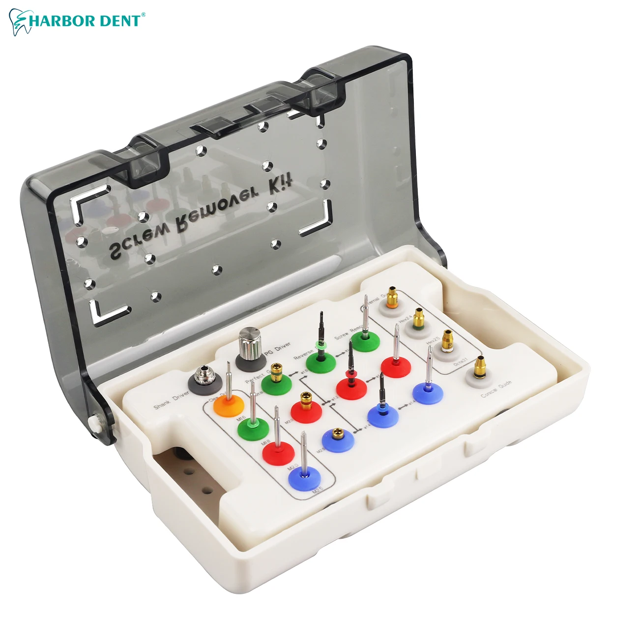 1Set Dental Implant Screw Remover Kit Drill Guide Extraction Sit Broken Fixture Surgical Instrument Dentistry Tools