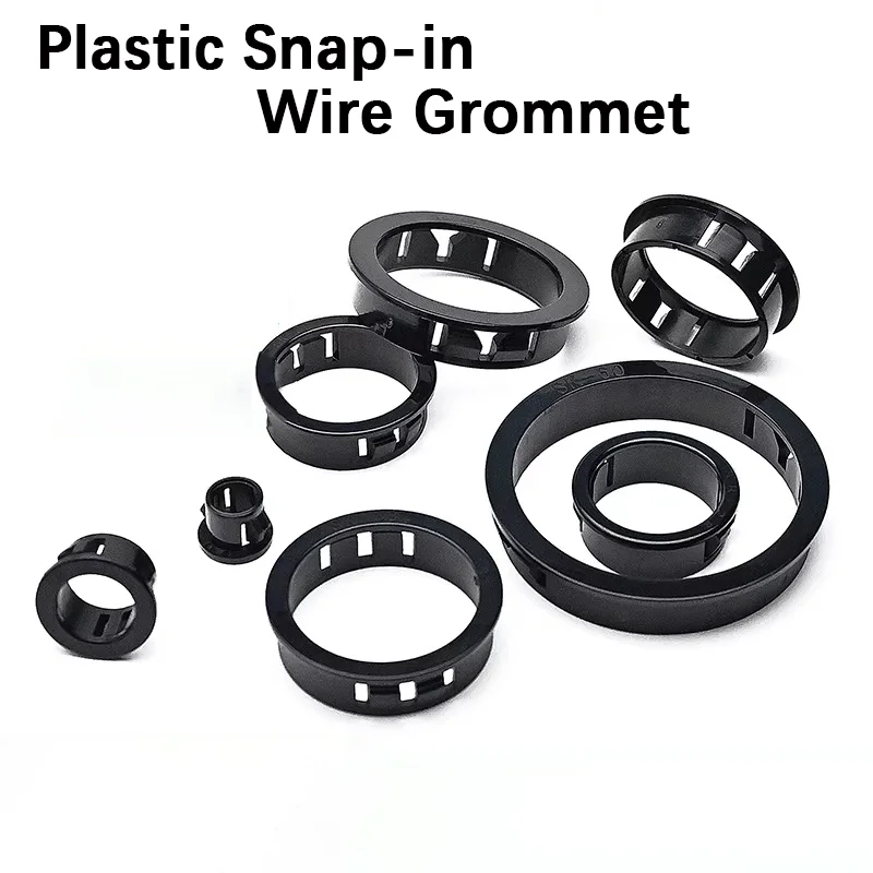 10-50pcs SK-T Plastic Snap-in Wire Grommets Nylon Cable Bushings Wire Protectors Cable Protection Hole Plugs