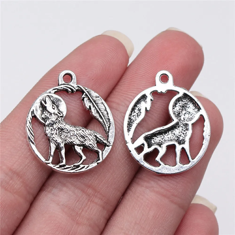 Jewelry Findings Components Howl Wolf Charms For Bracelets Charm Pendant