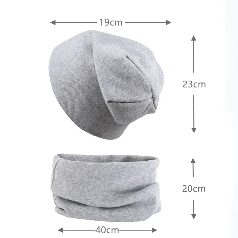 2pcs New Baby Hat Soft  Cotton Newborn Bonnet Warm AccessoriesScarf Set Boys Girls Hip Hop Cap Autumn Winter Newborn