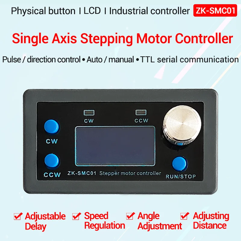 SMC01 42 57 stepper motor controller forward and reverse angle pulse speed control board PLC serial port communication