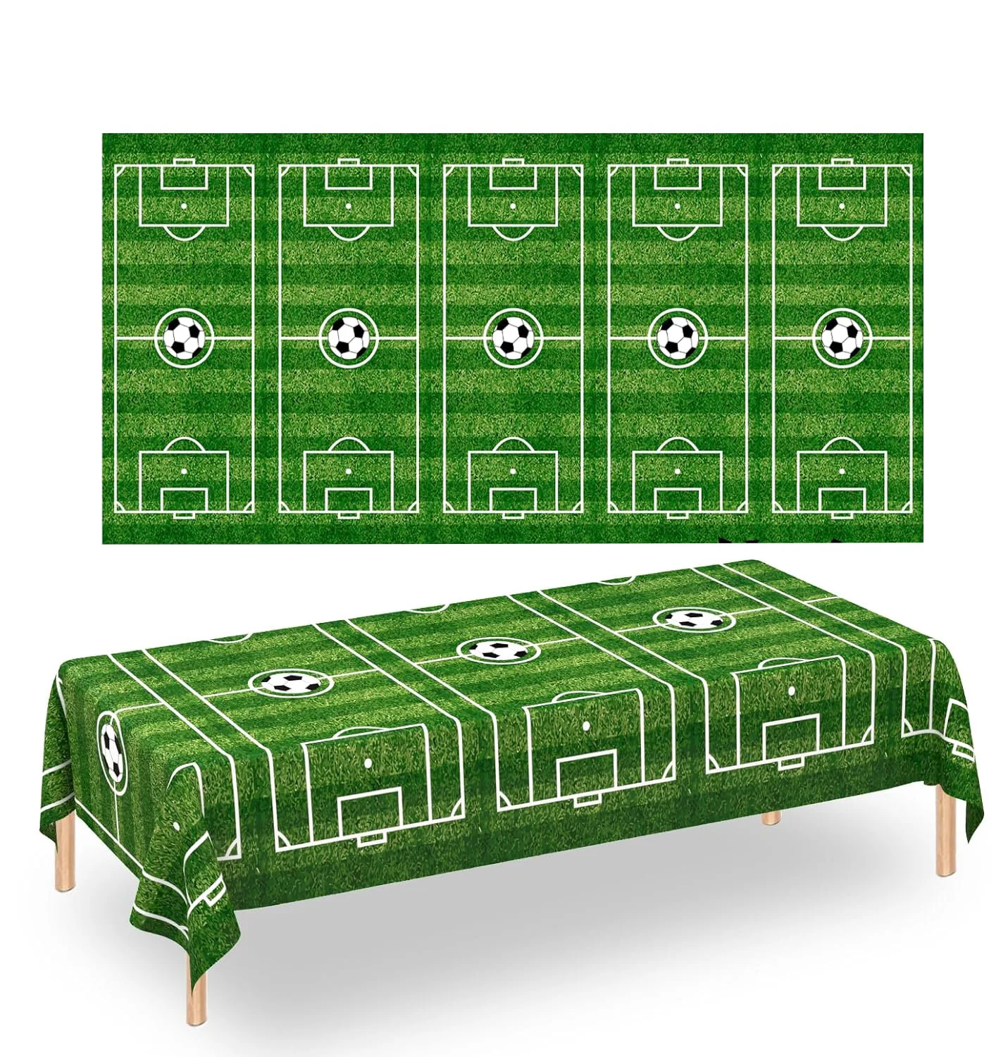 Soccer Party Decorations Reusable Soccer Grass Rectangle Tablecloth for Table Decor Soccer 2026 Game Day Tablecloth Decorations