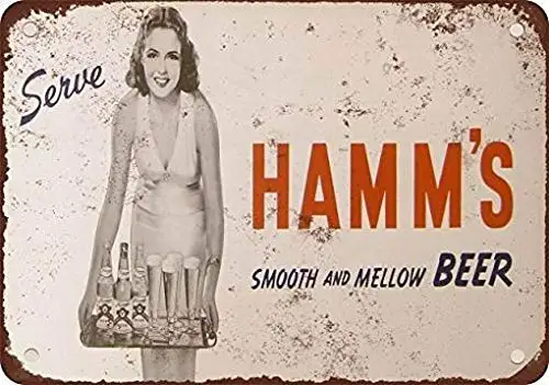 PaBoe 1939 Hamm's Beer Metal Sign 12x16 Inch sign