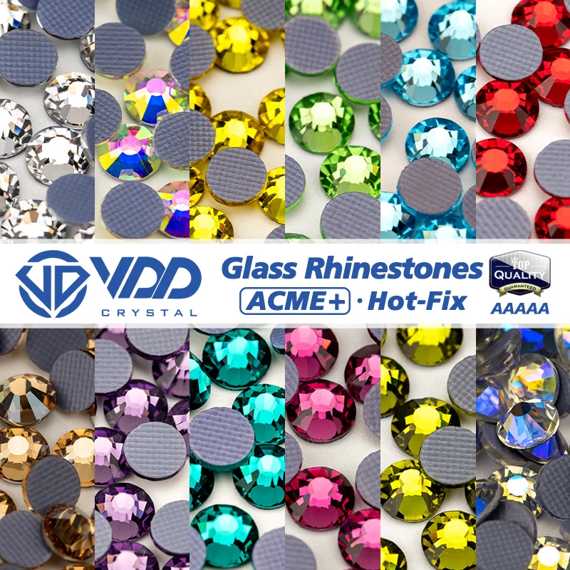 VDD Multi-color ACME+Series Top Quality Glass Hot-Fix Rhinestones Crystal AB Flatback Glitter Strass Stones For Fabric Garment – Detail 1