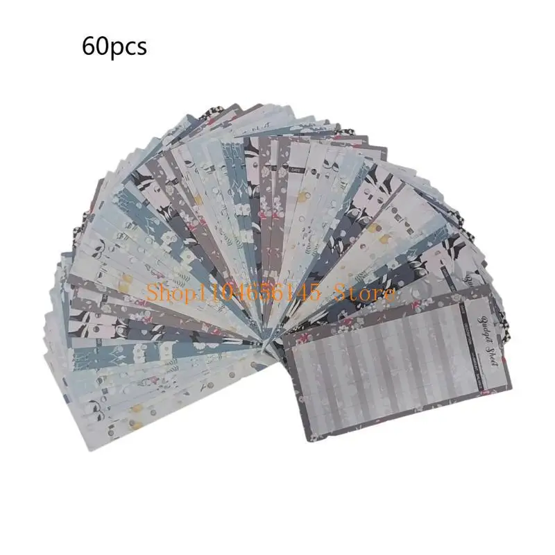 5asd 60Pcs Budget Sheet 6-Hole Weekly Monthly Budget Sheets Budget Binder Refills