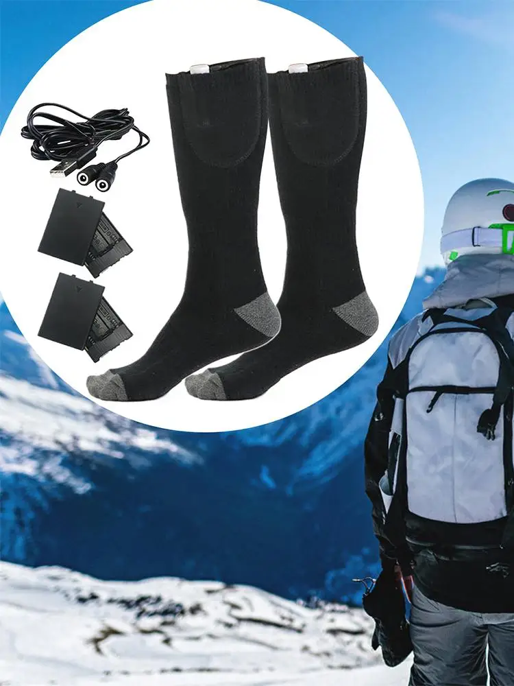 

Носки с электрическим подогревом для мужчин и женщин, моющиеся термоизолированные носки с 3 уровнями нагрева, грелка для ног для пожилых людей