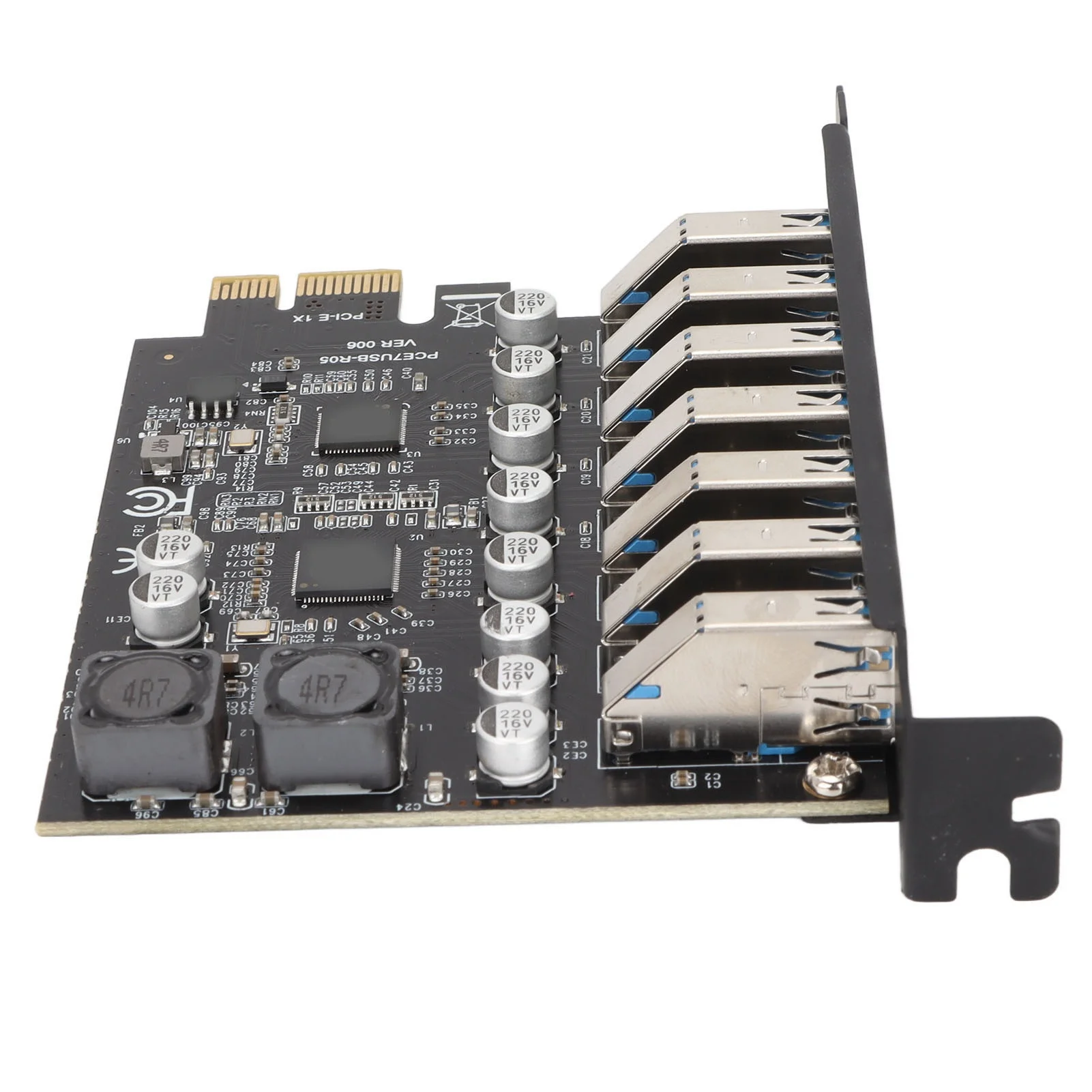 7 Port PCIE Expansion Card 7 Ports USB 3.2 GEN1 5Gbps High Speed Transmission Stable Power USB 3.2 GEN1 Front Expansion Card