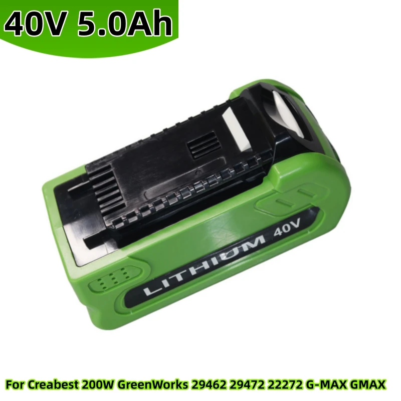 40V 5000mAh GreenWorks Replacement Battery 29462 29472 40V 5.0Ah Tools Lithium ion Rechargeable Battery 22272 20292 22332 G-MAX