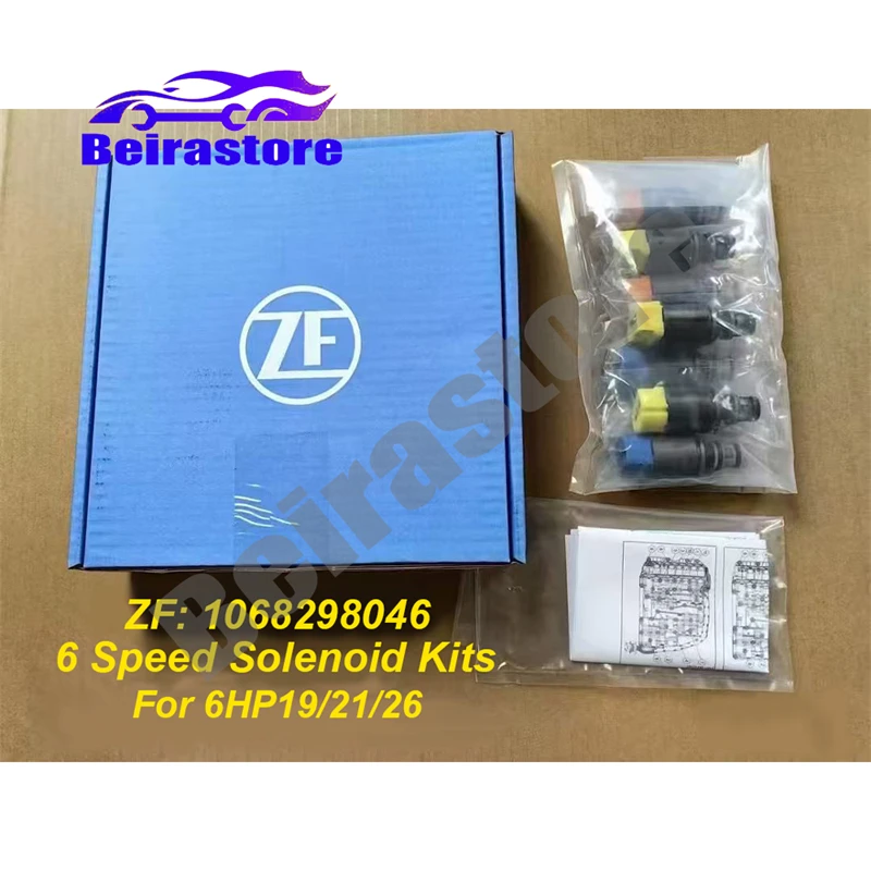 Original New ZF6HP19 6HP21 6HP26 A063 B063 Transmission 7 Solenoids Kit 1068298046 For BMW 128i X5 X4 6 Speed Valve Body Parts
