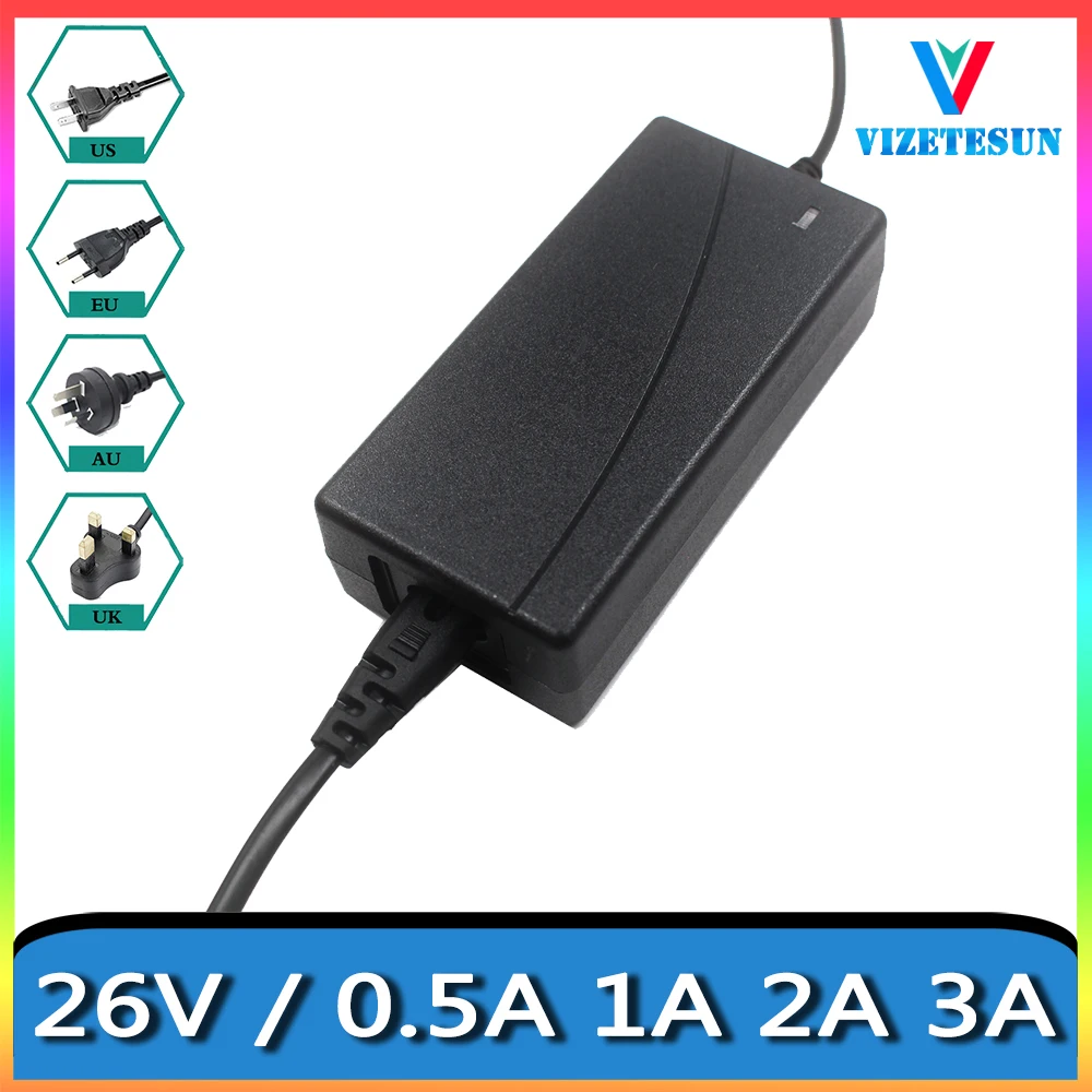 26V 0.5A 1A 2A 3A Stage Lighting Audio Speaker Power Adapter DC 5.5*2.1 MM