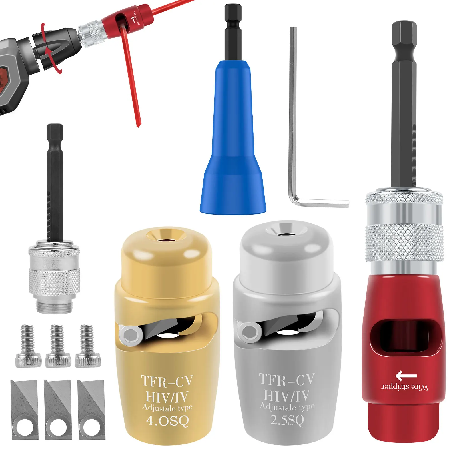 Descascador de Fio Elétrico Descascador de Fio Profissional Alicate Ajustável Multiferramenta Ferramenta de Torção de Fio para Broca Elétrica
