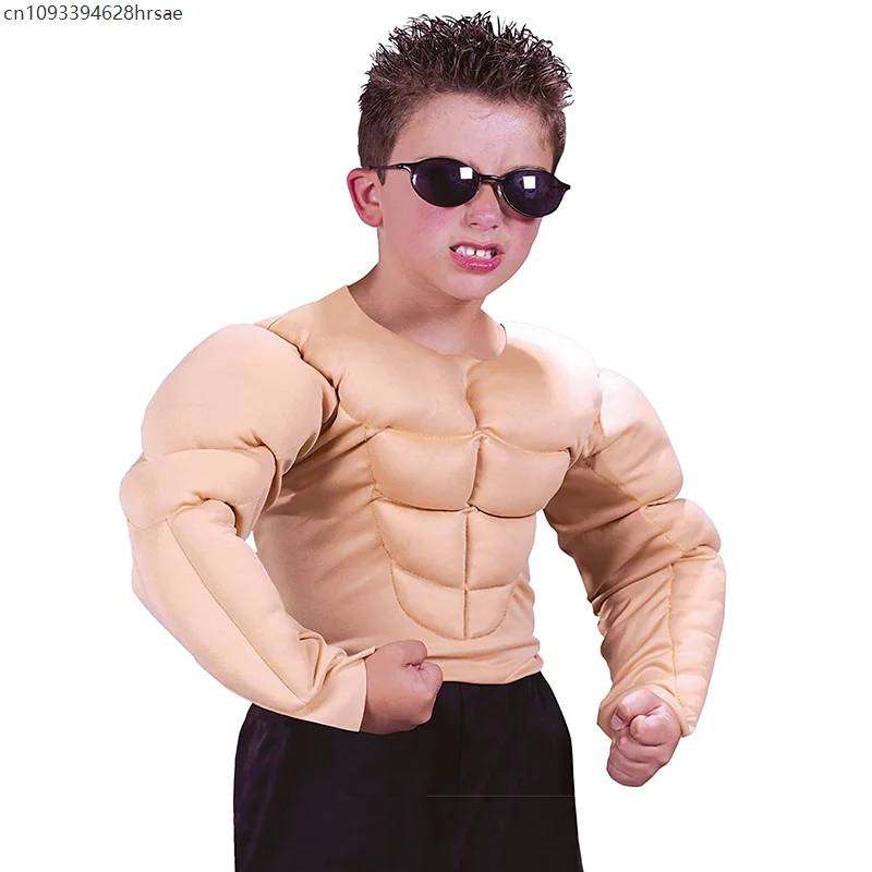 

Boys Muscle Shirt Costume Children Muscle Shirt Wrestler Halloween Costume For Kids