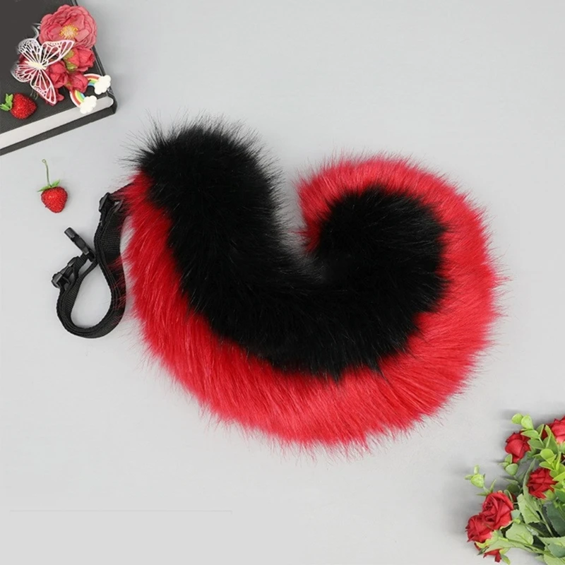 Foxes Tail Adjustable Belt Plush Animal Tail Foxes Ears Headband Halloween Costume Accessories for Adult Woman Man